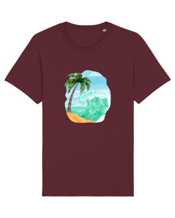 Summer Breeze - Watercolor  Wave (Val) Burgundy