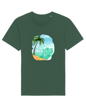 Summer Breeze - Watercolor  Wave (Val) Bottle Green