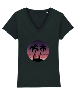 Summer Breeze - Gradient Dusk (Apus) Tricou mânecă scurtă guler V Damă Evoker