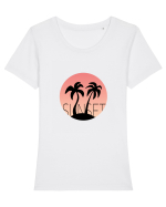 Summer Breeze - Gradient Pink Sunset (Apus Roz) Tricou mânecă scurtă guler larg fitted Damă Expresser