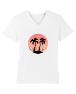 Summer Breeze - Gradient Pink Sunset (Apus Roz) Tricou mânecă scurtă guler V Bărbat Presenter
