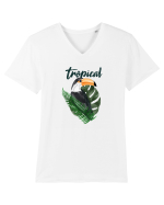 Summer Breeze - Watercolor Toucan (Tucan) Tricou mânecă scurtă guler V Bărbat Presenter