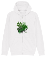 Summer Breeze - Watercolor Tropical Leaves (Frunze Tropicale) Hanorac cu fermoar Unisex Connector