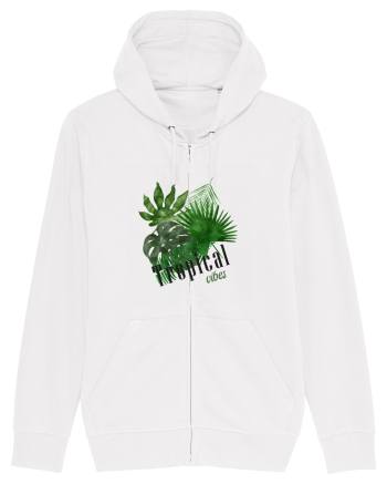 Summer Breeze - Watercolor Tropical Leaves (Frunze Tropicale) White