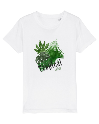 Summer Breeze - Watercolor Tropical Leaves (Frunze Tropicale) White