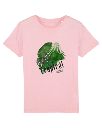 Summer Breeze - Watercolor Tropical Leaves 2 (Frunze Tropicale) Cotton Pink