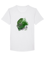 Summer Breeze - Watercolor Tropical Leaves 2 (Frunze Tropicale) Tricou mânecă scurtă guler larg Bărbat Skater