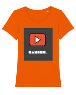 Gaming Fan Design Tricou mânecă scurtă guler larg fitted Damă Expresser