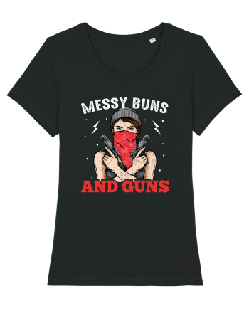 Messy Buns And Guns Black