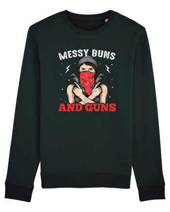 Messy Buns And Guns Black
