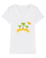 Island - Sun lemon Tricou mânecă scurtă guler V Damă Evoker