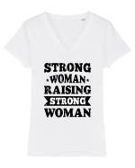 Strong Woman Raising Strong Woman Tricou mânecă scurtă guler V Damă Evoker