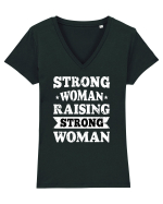 Strong Woman Raising Strong Woman Tricou mânecă scurtă guler V Damă Evoker