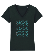 Ride The Wave Tricou mânecă scurtă guler V Damă Evoker