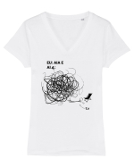 aia e  Tricou mânecă scurtă guler V Damă Evoker