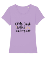 Girls Just Wanna Have Sun Tricou mânecă scurtă guler larg fitted Damă Expresser