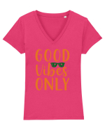 Good Vibes Only Tricou mânecă scurtă guler V Damă Evoker