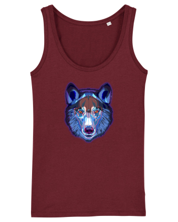 Skull Neon Wolf  Burgundy