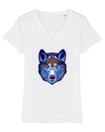Skull Neon Wolf  White