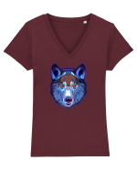 Skull Neon Wolf  Tricou mânecă scurtă guler V Damă Evoker