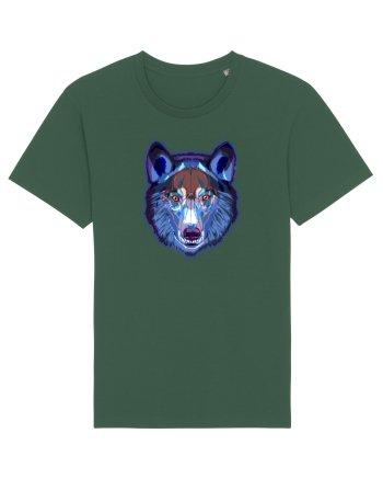 Skull Neon Wolf  Bottle Green