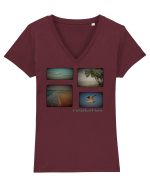 Relaxation Tricou mânecă scurtă guler V Damă Evoker