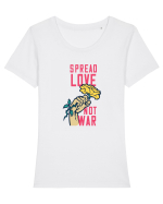 Iubire, nu Război Tricou mânecă scurtă guler larg fitted Damă Expresser