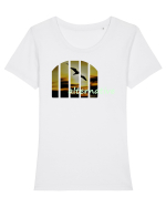 Alternative Tricou mânecă scurtă guler larg fitted Damă Expresser