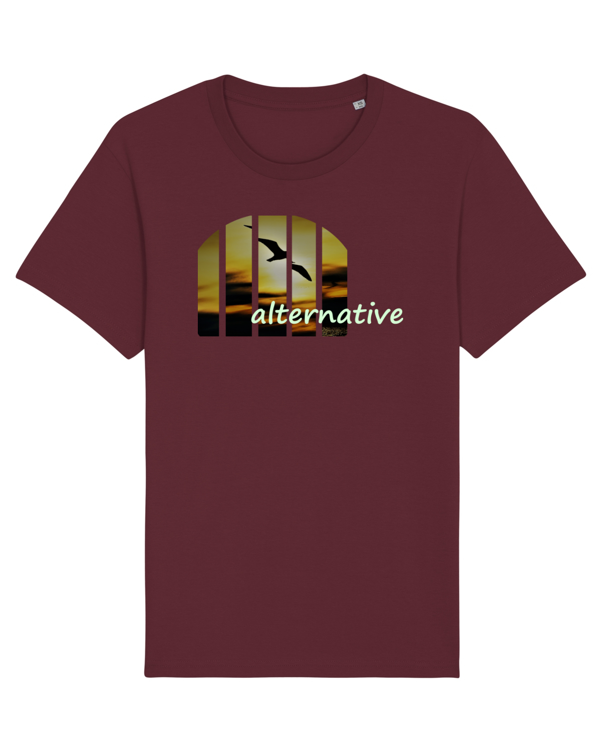 Tricou mânecă scurtă Unisex Rocker Burgundy