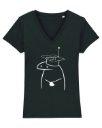 baftă, absolventule Tricou mânecă scurtă guler V Damă Evoker