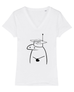 baftă, absolventule Tricou mânecă scurtă guler V Damă Evoker