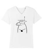 baftă, absolventule Tricou mânecă scurtă guler V Bărbat Presenter