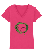 Love Nature Tricou mânecă scurtă guler V Damă Evoker