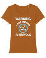 Fără țigări Tricou mânecă scurtă guler larg fitted Damă Expresser