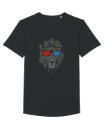 Leu 3D Tricou mânecă scurtă guler larg Bărbat Skater