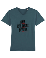 Acum este trecut la viitor (black spray) Tricou mânecă scurtă guler V Bărbat Presenter