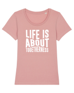 Life is About Togetherness Tricou mânecă scurtă guler larg fitted Damă Expresser