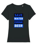 Save water, drink beer Tricou mânecă scurtă guler larg fitted Damă Expresser