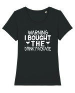 Warning, I bought The Drink Package Tricou mânecă scurtă guler larg fitted Damă Expresser