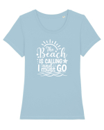 The Beach is calling and i must go Tricou mânecă scurtă guler larg fitted Damă Expresser