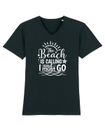 The Beach is calling and i must go Tricou mânecă scurtă guler V Bărbat Presenter
