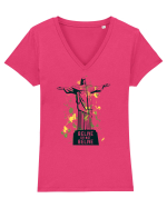 Janeiro Tricou mânecă scurtă guler V Damă Evoker