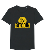 Bitcoin Tricou mânecă scurtă guler larg Bărbat Skater