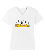 Bitcoin Tricou mânecă scurtă guler V Bărbat Presenter