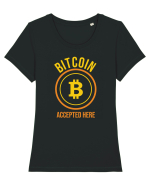 Bitcoin Accepted Here Tricou mânecă scurtă guler larg fitted Damă Expresser