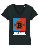 Bitcoin Tricou mânecă scurtă guler V Damă Evoker
