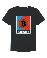 Bitcoin Tricou mânecă scurtă guler larg Bărbat Skater