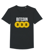 Bitcoin Coins Tricou mânecă scurtă guler larg Bărbat Skater