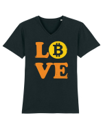 Bitcoin Love Tricou mânecă scurtă guler V Bărbat Presenter