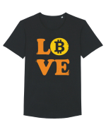 Bitcoin Love Tricou mânecă scurtă guler larg Bărbat Skater